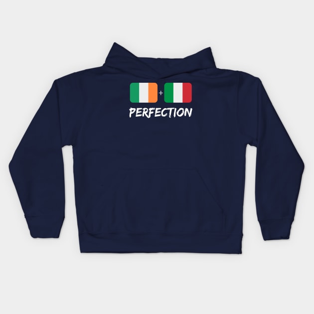 Italian Plus Irish Perfection Mix Flag Heritage Gift Kids Hoodie by Just Rep It!!